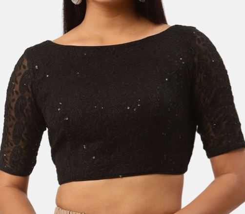 black seqines blouse