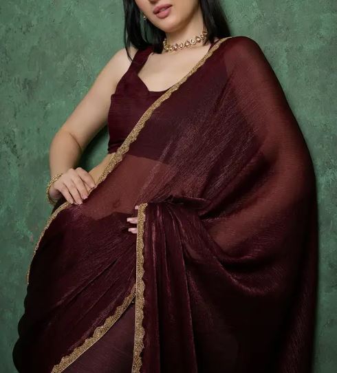 brown saree