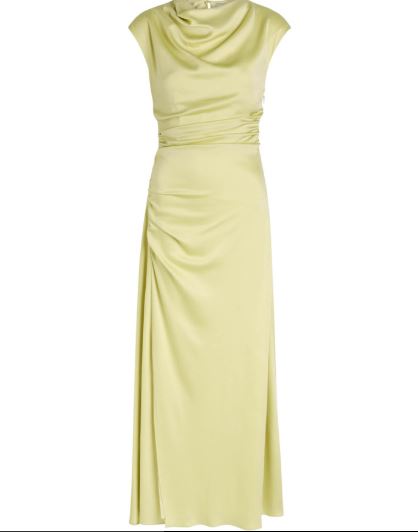 Harvey Nichols Burke Draped Satin Midi Dress