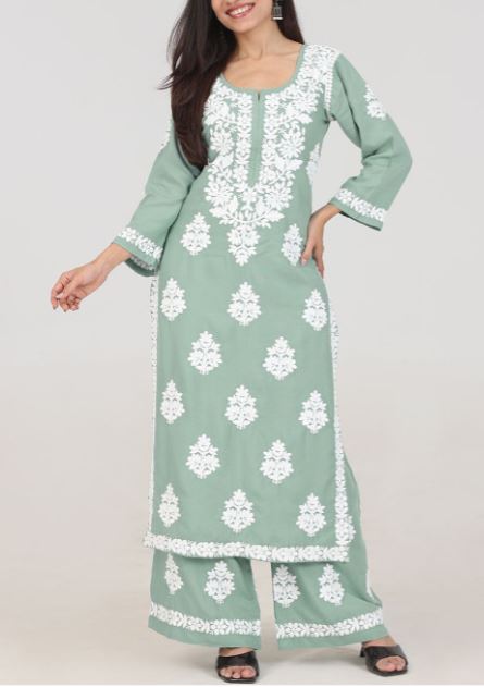 Chikankari Kurta Pajama Set